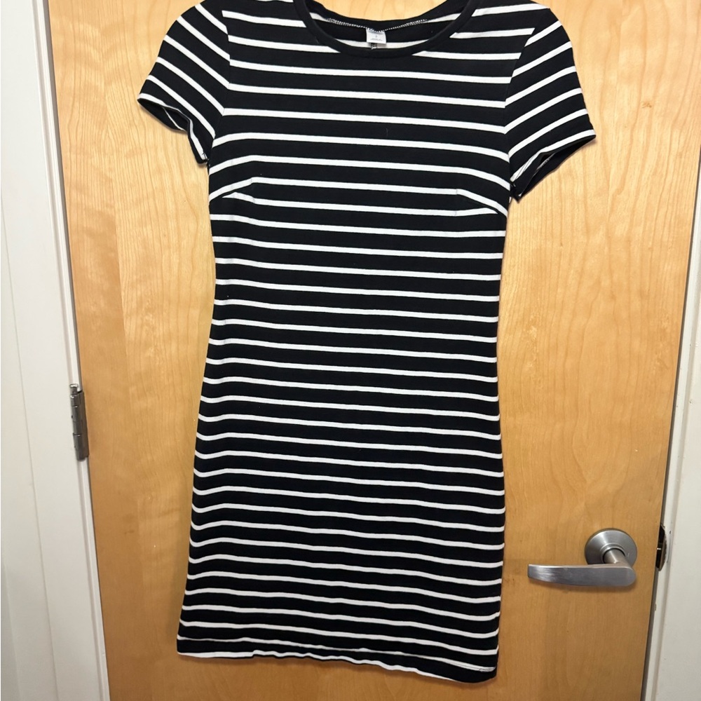 Black and White Striped Dress